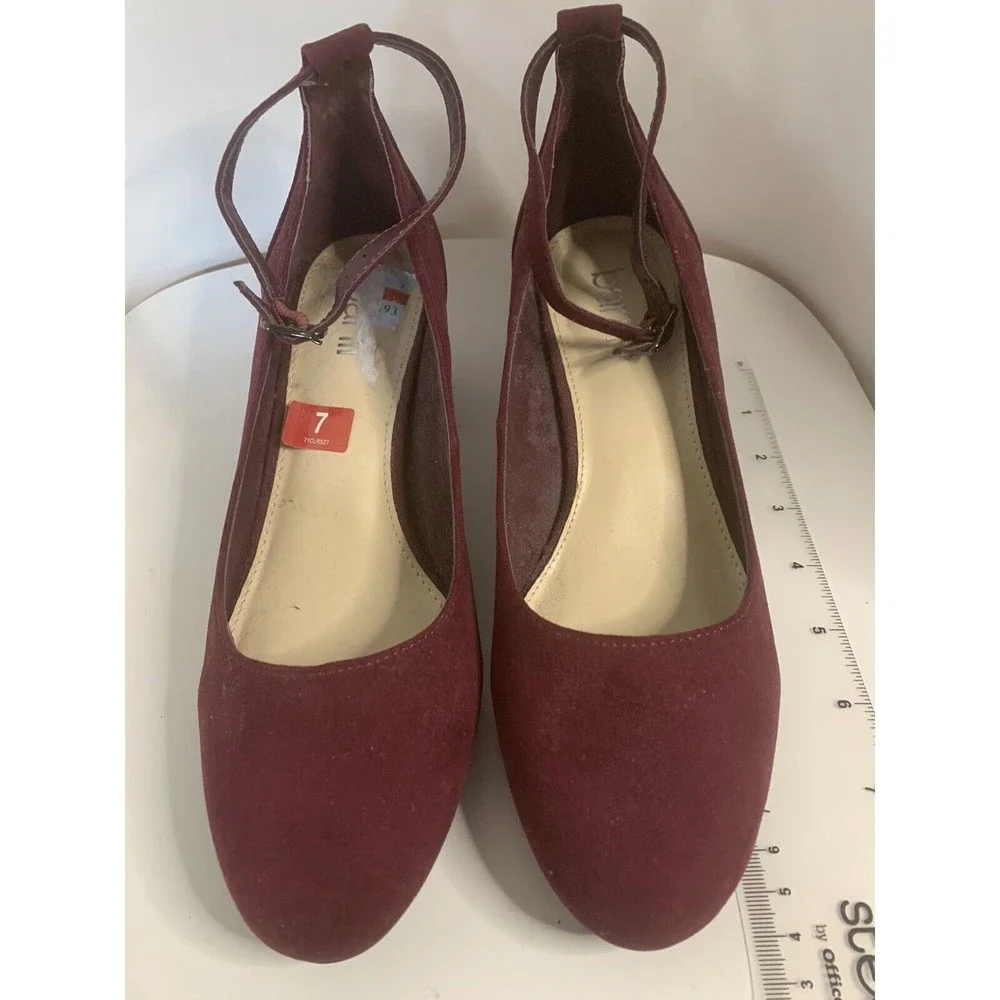 BAR III Women's Strappy Red Wine Shoes Size 7 (1359)